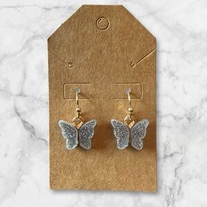 Elegant Silver Butterfly Earrings